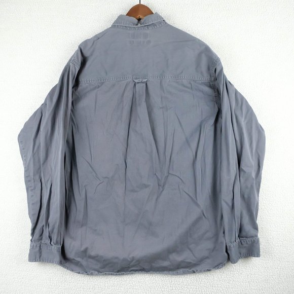Columbia Shirt Mens Large Gray Heavyweight Cotton Canvas Outdoor Classic - Picture 4 of 7